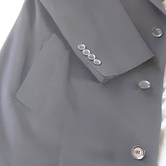 CALVIN KLEIN Black Wool Blend Long Dress Overcoat Sz 42R - EUC - Picture 7 of 12